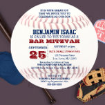 Baseball Round Bar Mitzvah Invitation<br><div class="desc">These casual chic invitations are perfect for any sporty Bar Mitzvah celebration. Each line of text is fully customisable to say just what you want!

Find coordinating products in the Bar Mitzvah Sports Collection.</div>