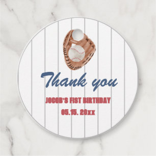 Baseball Round Favour Tag