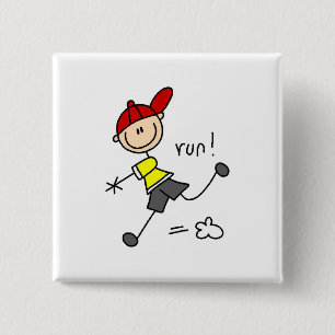 Baseball Run Tshirts and Gifts 15 Cm Square Badge