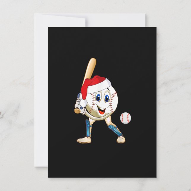 Baseball Santa Christmas Funny Santa Playing Baseb Invitation (Front)