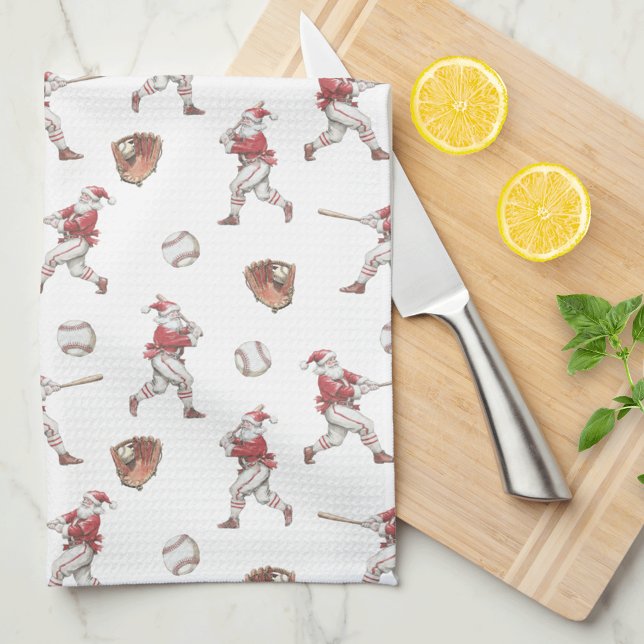 Baseball Santa Christmas Tea Towel (Creator Uploaded)