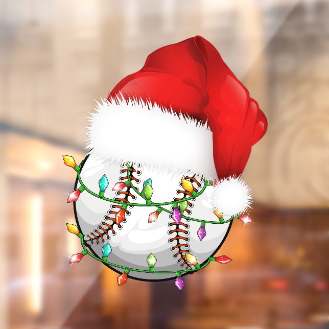Baseball Santa Hat Window Cling (Sheet 2)