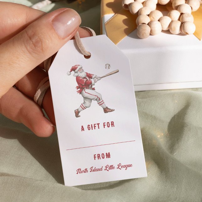 Baseball Santa Personalised Christmas Gift Tags (Creator Uploaded)