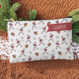Baseball Santa Personalized Christmas Accessory Pouch