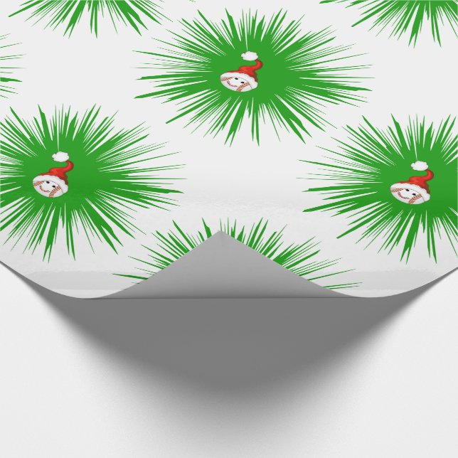 Baseball Santa Wrapping Paper (Corner)