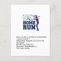 Baseball save the date 50th Birthday Party