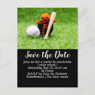 Baseball save the date Baseball Halloween Party Postcard