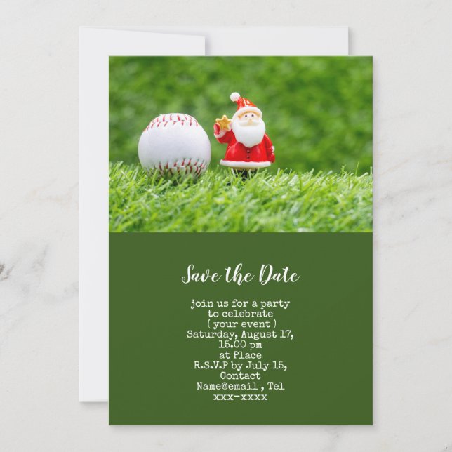 Baseball save the date Christmas Invitation (Front)
