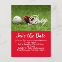 Baseball save the date for Baseball Party  