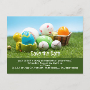 Baseball save the date for EASTER Holiday Postca Postcard