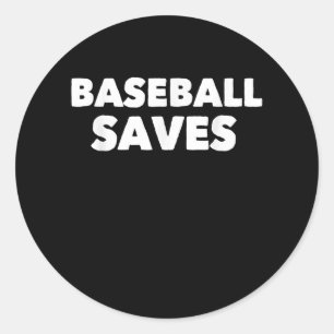 Baseball Saves Cool Softball USA Sports Player Classic Round Sticker