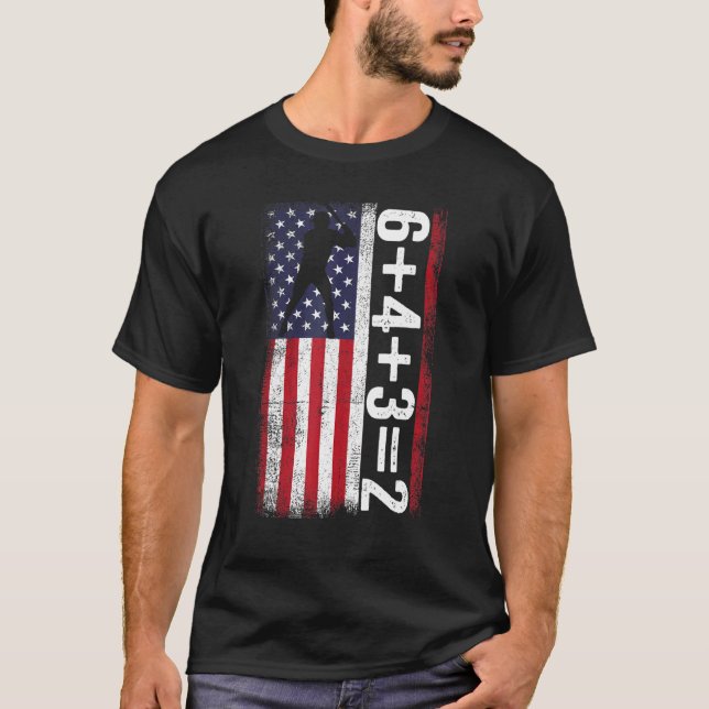 Baseball Saying 6+4+32 Double Play Baseball Player T-Shirt (Front)