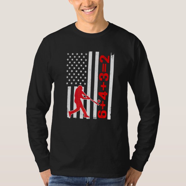 Baseball Saying 6+4+32 Double Play Baseball Player T-Shirt (Front)