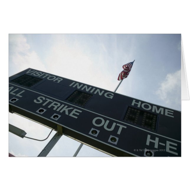 Baseball scoreboard with American flag (Front Horizontal)