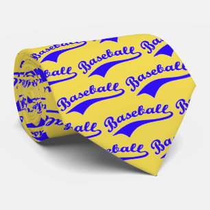 Baseball Script In Blue Tie