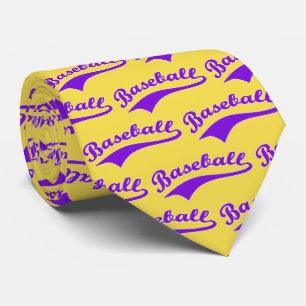 Baseball Script In Purple Tie