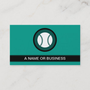 baseball sea green bubble business card