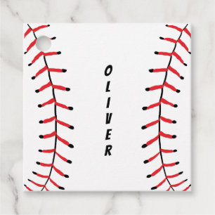 Baseball Seams CUSTOM NAME Baseball Art Sports Art Favour Tags