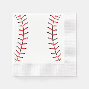 Baseball Seams Sports Style Baseball Theme Napkin