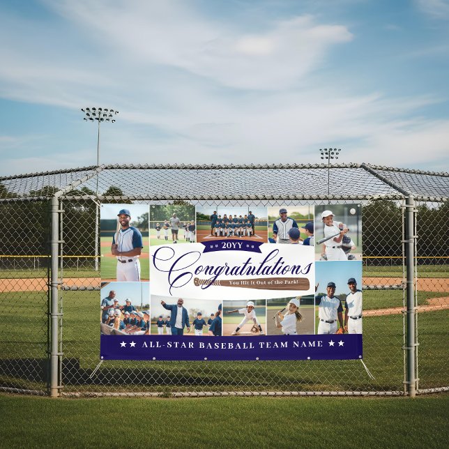 Baseball Season Team Congratulations Photo Collage Banner (Baseball Season Team Congratulations Photo Collage Banner)