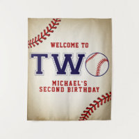 Baseball Second Birthday Backdrop