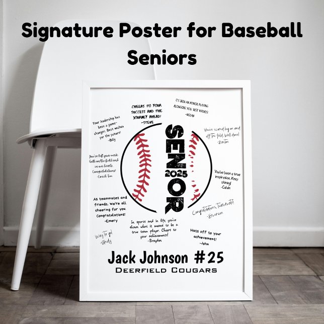Baseball Senior Night Poster for Signatures (Creator Uploaded)