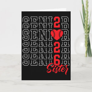 Baseball Senior Sister Graduation Cl Of 2026 Senio Card