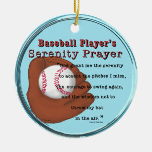 Baseball Serenity Prayer Ceramic Tree Decoration