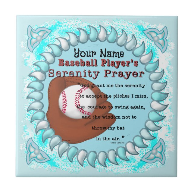Baseball Serenity Prayer  Tile (Front)