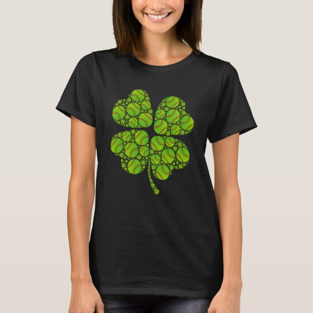 Baseball shamrock lucky charm baseball T-Shirt (Front)