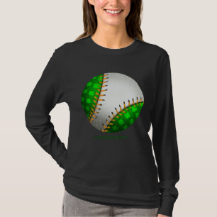 Baseball Shamrock Retro St Patricks Day Irish Spor T-Shirt