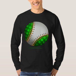 Baseball Shamrock Retro St Patricks Day Irish Spor T-Shirt