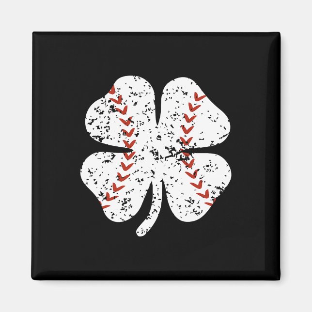 Baseball Shamrock St Patricks Day Pitcher Hitter B Magnet (Front)