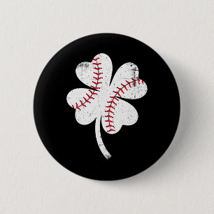 Baseball Shamrock St Patricks Day Saint Paddys Men 6 Cm Round Badge