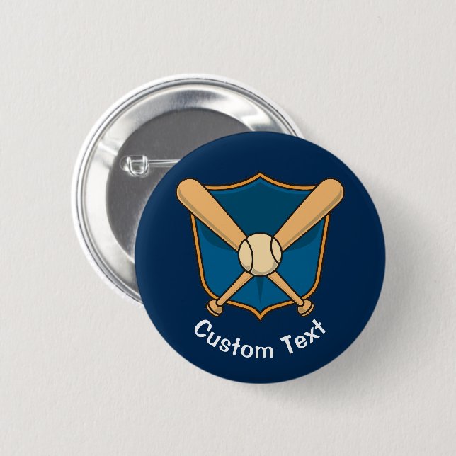 Baseball Shield 6 Cm Round Badge (Front & Back)