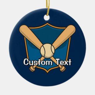 Baseball Shield Ceramic Tree Decoration