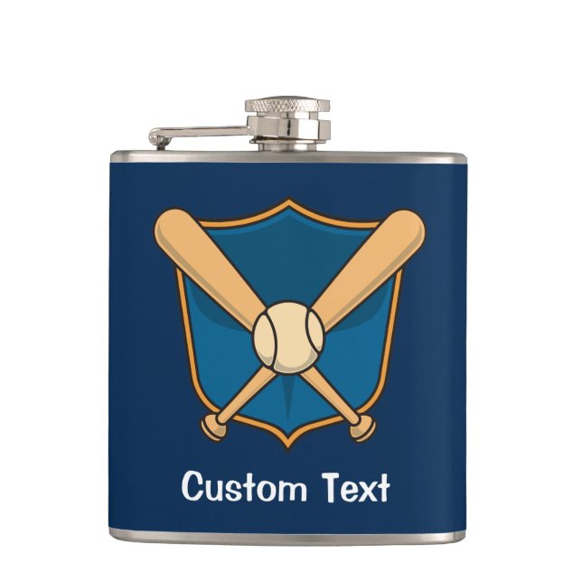 Baseball Shield Hip Flask (Front)