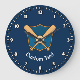 Baseball Shield Large Clock