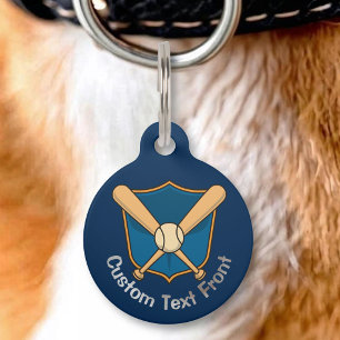 Baseball Shield Pet Tag