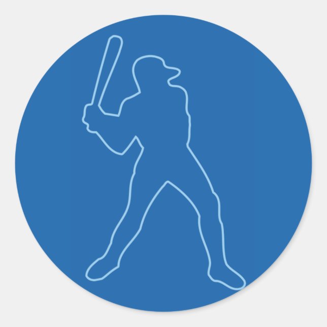 baseball silhouette classic round sticker (Front)