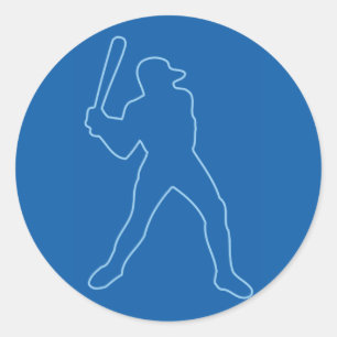 baseball silhouette classic round sticker