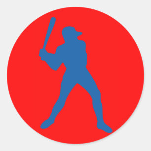 baseball silhouette classic round sticker