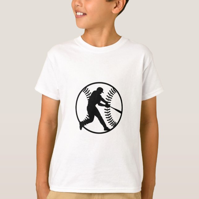 Baseball Silhouette Design T-Shirt (Front)