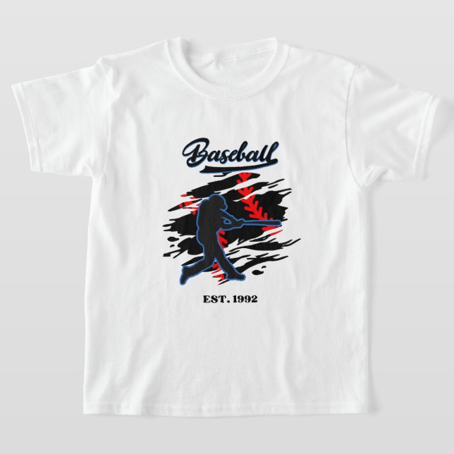 Baseball Silhouette Graphic Design – EST. 1992  T-Shirt (Laydown)