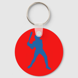 baseball silhouette key ring