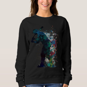 Baseball silhouette  player variegated colors desi sweatshirt