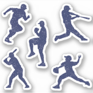 Baseball silhouettes - dark blue