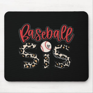 Baseball Sis Vintage Sport Lover Sister Mothers Da Mouse Pad