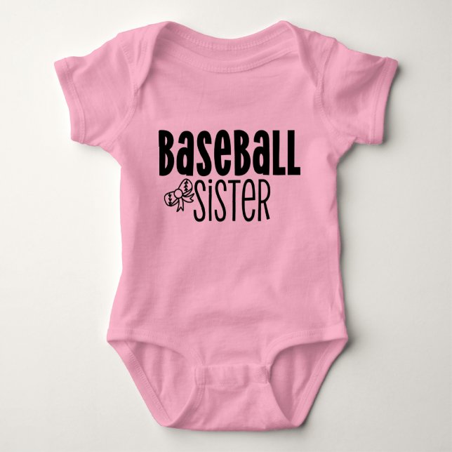 Baseball Sister Baby Bodysuit (Front)