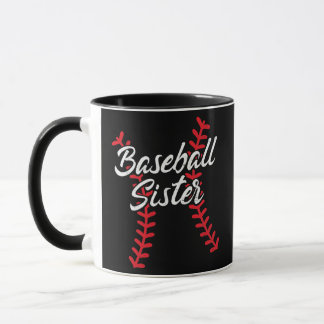 Baseball Sister Baseball Laces Sis Brother Cute Mug